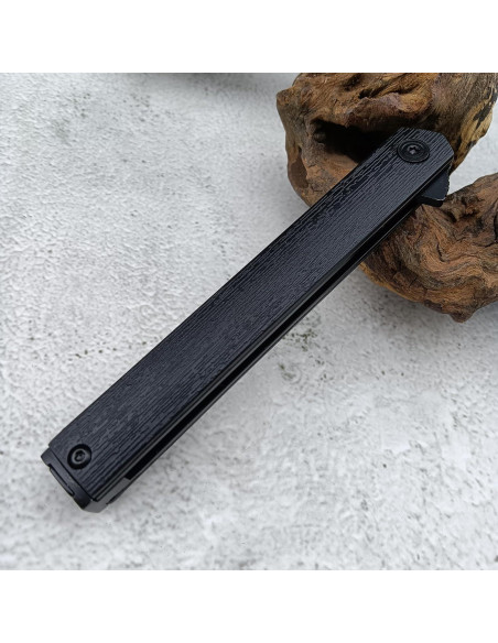 Cuchillo Plegable CEO HUAAO con Hoja Negra de Acero 8Cr13Mov Cuchillo Plegable CEO HUAAO con Hoja Negra de Acero 8Cr13Mov