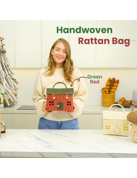Cesta de Almacenamiento KOLWOVEN de Ratán Verde Musgo Cesta de Almacenamiento KOLWOVEN de Ratán Verde Musgo