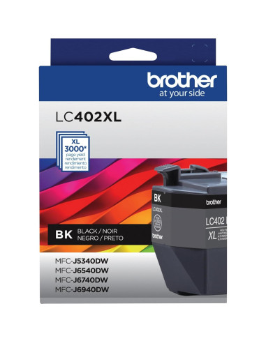 Cartucho de Tinta Negra Brother LC402XLBK Alto Rendimiento 3000p