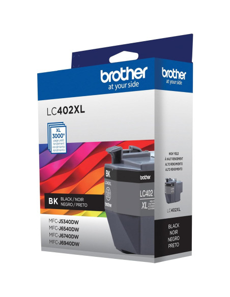 Cartucho de Tinta Negra Brother LC402XLBK Alto Rendimiento 3000p Cartucho de Tinta Negra Brother LC402XLBK Alto Rendimiento 3000p