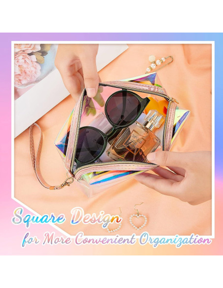 Bolsas de Maquillaje Holográficas Dunzy 8 Pcs Tamaño M Bolsas de Maquillaje Holográficas Dunzy 8 Pcs Tamaño M