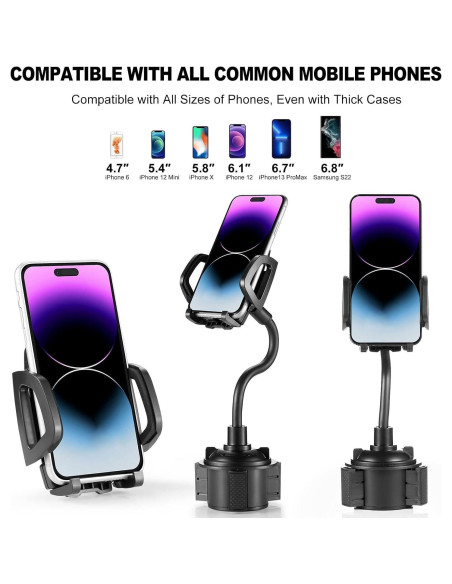 Soporte para Teléfono en Portavasos YUHENG Ajustable 360 Soporte para Teléfono en Portavasos YUHENG Ajustable 360