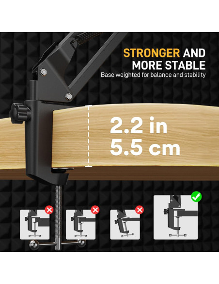 Soporte de Micrófono MAONO BA20 Negro - Brazo Boom Ajustable 1kg Soporte de Micrófono MAONO BA20 Negro - Brazo Boom Ajustable 1kg