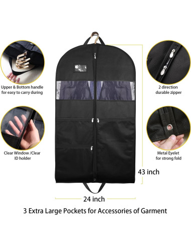 Bolsa de Ropa de Viaje HLANBABYAMZ 109 cm con Cremallera Doble