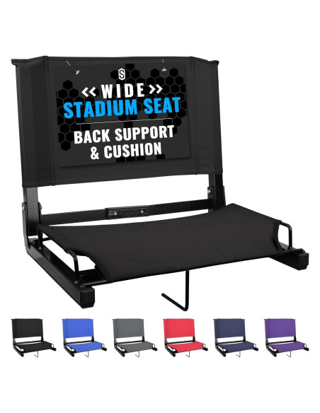 Silla de Estadio Ancha Sports Unlimited - Respaldo y Cojín Silla de Estadio Ancha Sports Unlimited - Respaldo y Cojín