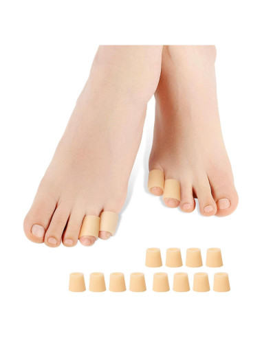 Protectores de Dedos Meñiques Povihome - 12 Piezas Gel Beige