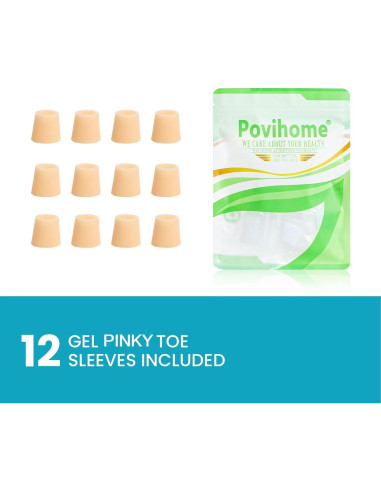 Protectores de Dedos Meñiques Povihome - 12 Piezas Gel Beige