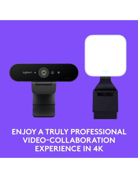 Webcam Logitech Brio 4K + Litra Glow - Iluminación Profesional Webcam Logitech Brio 4K + Litra Glow - Iluminación Profesional
