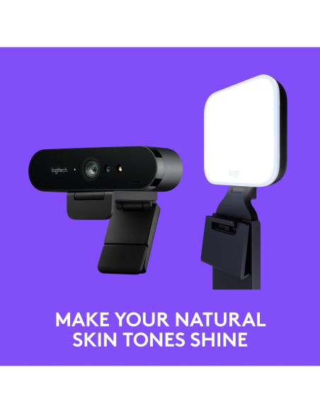 Webcam Logitech Brio 4K + Litra Glow - Iluminación Profesional Webcam Logitech Brio 4K + Litra Glow - Iluminación Profesional