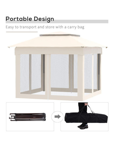 Carpa Plegable AnhuaUSA 3.25x3.25m con Malla y Bolsa