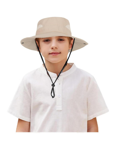 Sombrero de Sol Beige para Niños con Protección UV 5-14A