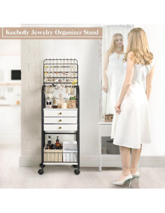 Organizador de Joyería Grande Keebofly Negro con 3 Cajones 2