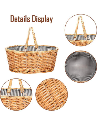 Cesta de Picnic de Mimbre TwentyNext Gris 40.64x35.05cm