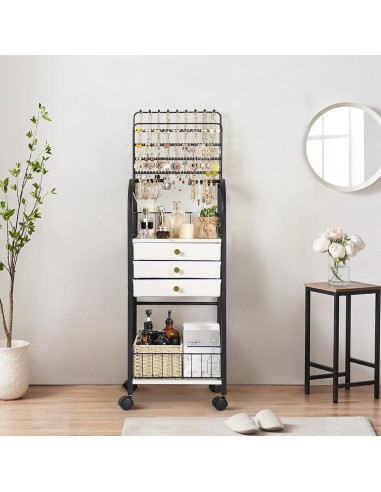 Organizador de Joyería Grande Keebofly Negro con 3 Cajones
