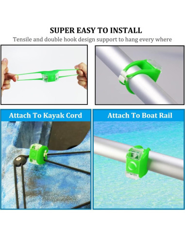 Luces de Navegación Botepon Rojas y Verdes para Kayak