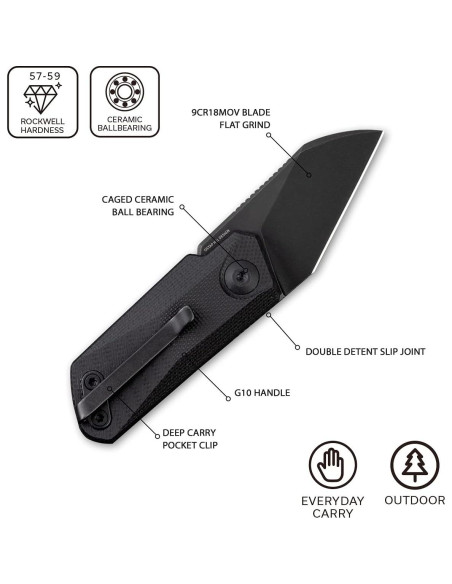 Cuchillo Plegable CIVIVI Ki-V 3.94 cm Negro EDC Compacto Cuchillo Plegable CIVIVI Ki-V 3.94 cm Negro EDC Compacto