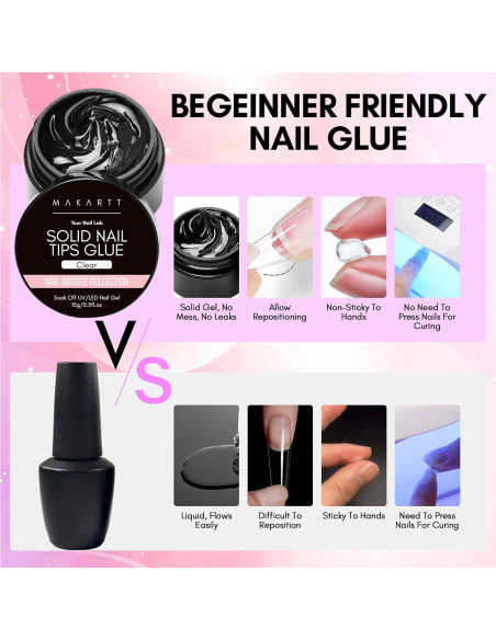 Gel de Pegamento para Uñas Makartt D-Clear 15ml x2 - Fuerte y Flexible Gel de Pegamento para Uñas Makartt D-Clear 15ml x2 - Fuerte y Flexible