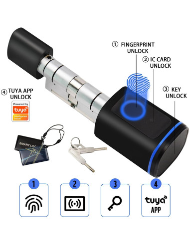 Cerradura Inteligente Biométrica JSHYGOUP Lock01 Negra