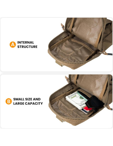 Bolsa Táctica EDC EXCELENTE ELITE SPANKER Marrón 28.7x19.1cm