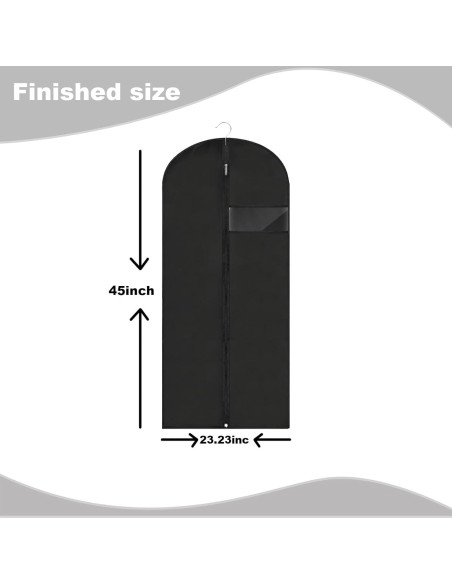 Bolsas para Vestidos LXLOVESM 114 cm 2 Paquete Negro Bolsas para Vestidos LXLOVESM 114 cm 2 Paquete Negro