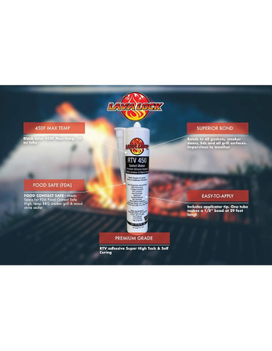 Sellador de Goma Adhesivo LavaLock RTV 10 oz Negro 232 C