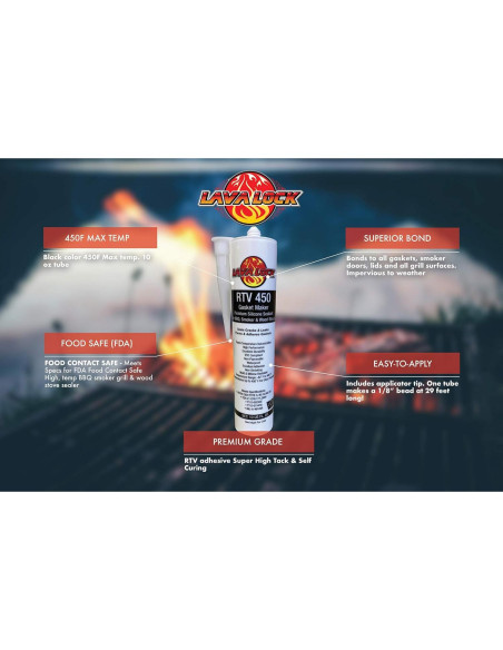 Sellador de Goma Adhesivo LavaLock RTV 10 oz Negro 232 C Sellador de Goma Adhesivo LavaLock RTV 10 oz Negro 232 C