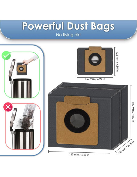 9 Bolsas de Polvo Reemplazo MIBUMIKI para Aspiradora Eufy X8/X10 Pro 9 Bolsas de Polvo Reemplazo MIBUMIKI para Aspiradora Eufy X8/X10 Pro