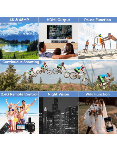 Cámara de Video 4K OIEXI con Zoom Digital 18X y Pantalla Táctil