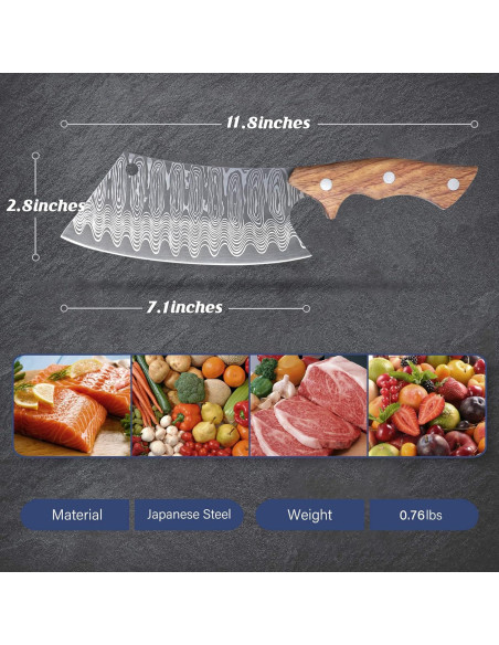 Cuchillo de Cocina Huusk Japón 18cm Acero Alto Carbono Cuchillo de Cocina Huusk Japón 18cm Acero Alto Carbono