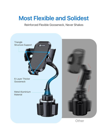 Soporte de Teléfono para Auto Andobil Ajustable 17.78-38.1cm Soporte de Teléfono para Auto Andobil Ajustable 17.78-38.1cm