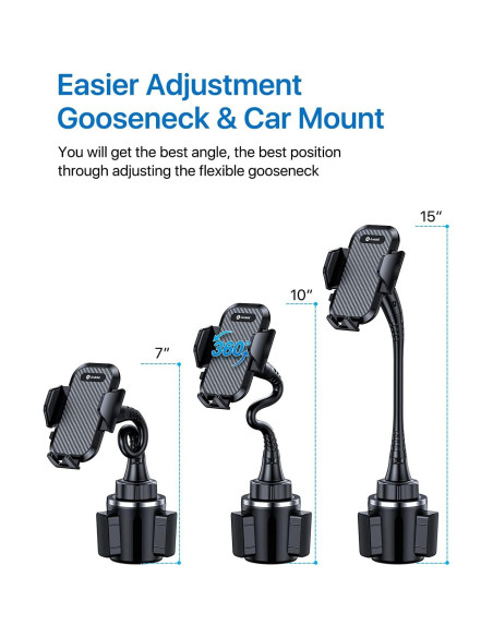 Soporte de Teléfono para Auto Andobil Ajustable 17.78-38.1cm Soporte de Teléfono para Auto Andobil Ajustable 17.78-38.1cm