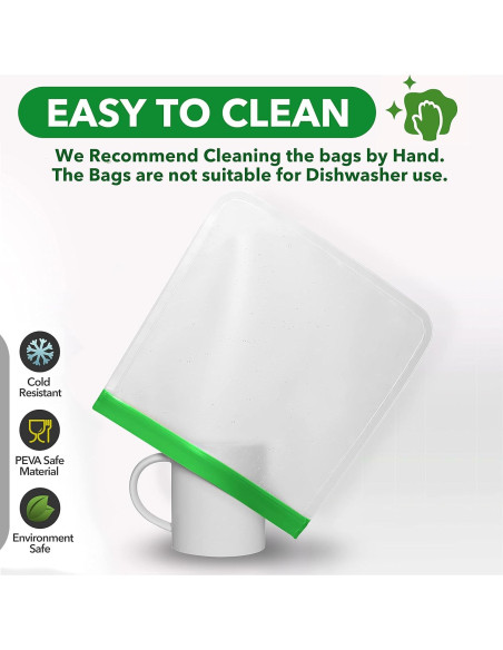 Bolsas Reutilizables para Congelador GREENZLA 8 Unidades 30.28L Bolsas Reutilizables para Congelador GREENZLA 8 Unidades 30.28L