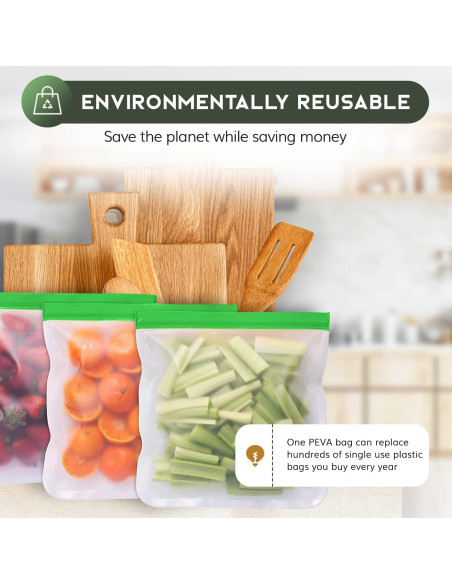 Bolsas Reutilizables para Congelador GREENZLA 8 Unidades 30.28L Bolsas Reutilizables para Congelador GREENZLA 8 Unidades 30.28L