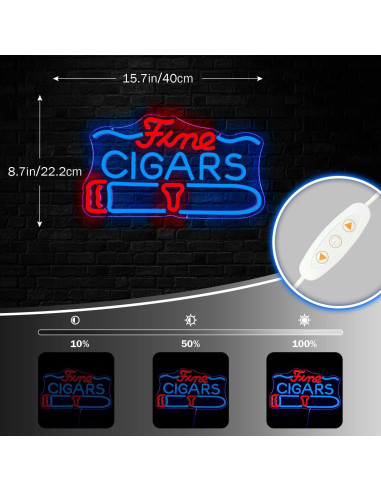 Cartel de Neón LED OvoNinn Cigarros Finos 22.2x40 cm
