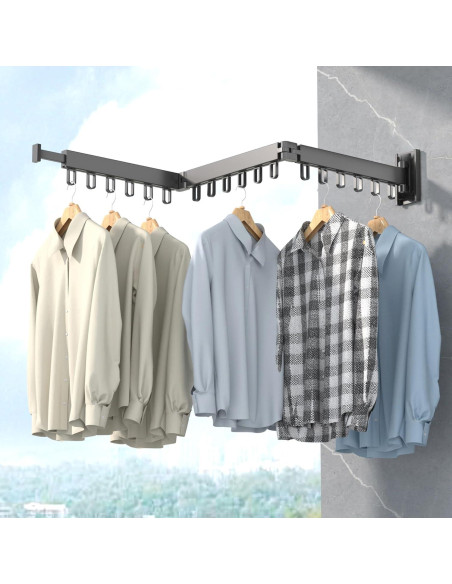 Estante Plegable para Secar Ropa ZdwCyl Negro Montado en Pared Estante Plegable para Secar Ropa ZdwCyl Negro Montado en Pared