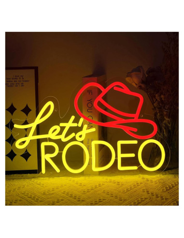 Letrero de Neón LED Virlusy Let's Rodeo Dimmable 43x30cm