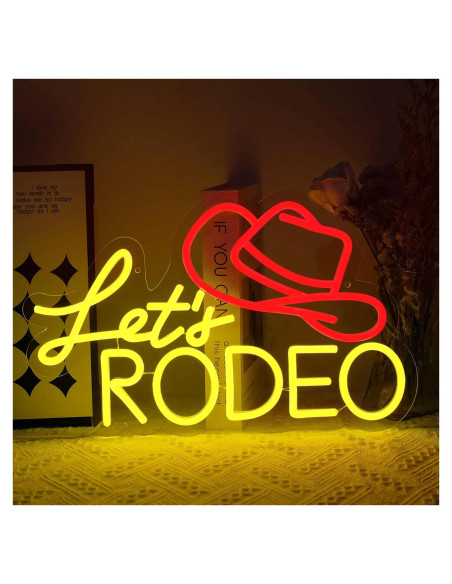 Letrero de Neón LED Virlusy Let's Rodeo Dimmable 43x30cm Letrero de Neón LED Virlusy Let's Rodeo Dimmable 43x30cm