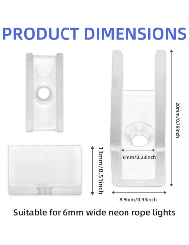 Soportes de Montaje para Luces de Neón Meevt 100PCS 6mm