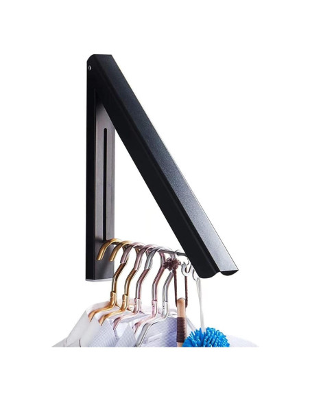 Perchero Retráctil Montado en Pared IN VACUUM Negro 27.2kg Perchero Retráctil Montado en Pared IN VACUUM Negro 27.2kg