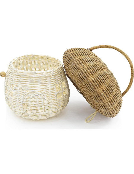 Cesta de Almacenamiento KOLWOVEN de Rattan Natural 22cm Cesta de Almacenamiento KOLWOVEN de Rattan Natural 22cm