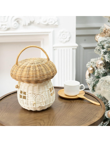 Cesta de Almacenamiento KOLWOVEN de Rattan Natural 22cm Cesta de Almacenamiento KOLWOVEN de Rattan Natural 22cm