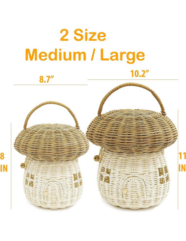 Cesta de Almacenamiento KOLWOVEN de Rattan Natural 22cm
