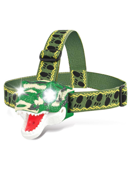 Linterna de Cabeza Dinosaurio T-Rex LED Verde Camo 8cm Linterna de Cabeza Dinosaurio T-Rex LED Verde Camo 8cm
