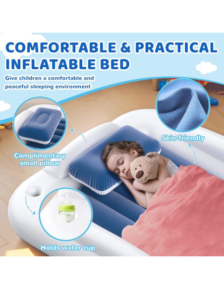 Cama de viaje inflable Deeteck para niños 160x109 cm azul Cama de viaje inflable Deeteck para niños 160x109 cm azul