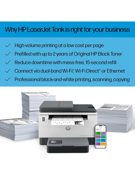 Impresora Inalámbrica HP LaserJet Tank MFP 2604sdw 9.48 kg Impresora Inalámbrica HP LaserJet Tank MFP 2604sdw 9.48 kg