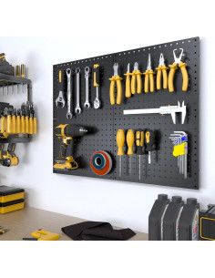 Paneles de Pegboard Spampur 4 Pcs Metal Negro 40.64x30.48 cm 2