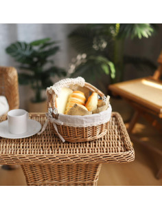Cesta de Mimbre SHCMSADO con Asas 25x22x12.5 cm Beige 2