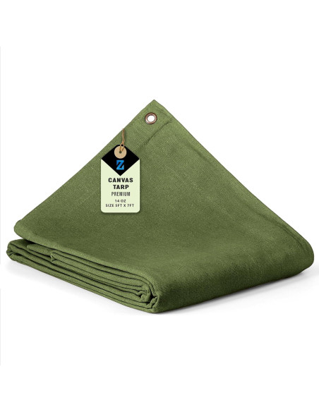 Lona Resistente Zuperia 1.52x2.13m Verde Oliva con Ojetes Lona Resistente Zuperia 1.52x2.13m Verde Oliva con Ojetes