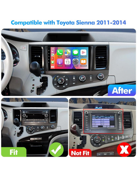 Estéreo de Coche FeirTon Android 12 9" Doble Din para Toyota Sienna 2011-2014 Estéreo de Coche FeirTon Android 12 9" Doble Din para Toyota Sienna 2011-2014