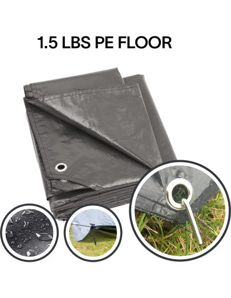 Lona Resistente al Agua Alvantor 1.83m x 1.83m para Camping Lona Resistente al Agua Alvantor 1.83m x 1.83m para Camping
